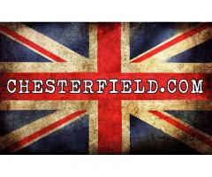 Chesterfield sofa antyczny niebieski